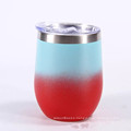 12oz Eggshell Cup Wine Tumbler Advanced Vacuum Stainless Steel U-shaped Egg-shaped Gradient Color Mug Customized